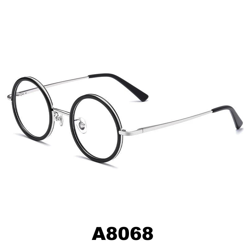 Yimaruili Unisex Full Rim Round Pure Titanium Eyeglasses A8068/A8069 — view 11 | Yimaruili at FuzWeb