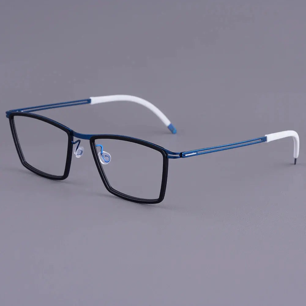 Bobbie 460652 Unisex Screwless Acetate Full Rim Square Titanium Frames FuzWeb