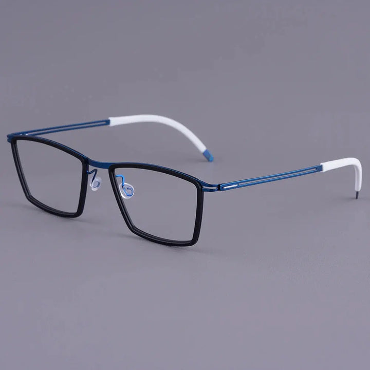 Bobbie 460652 Unisex Screwless Acetate Full Rim Square Titanium Frames FuzWeb