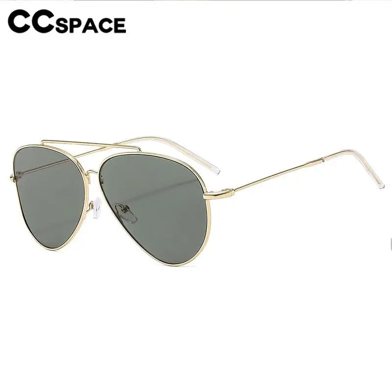 CCSpace Women's Full Rim Oval Double Bridge Alloy Sunglasses 57166 Sunglasses CCspace   