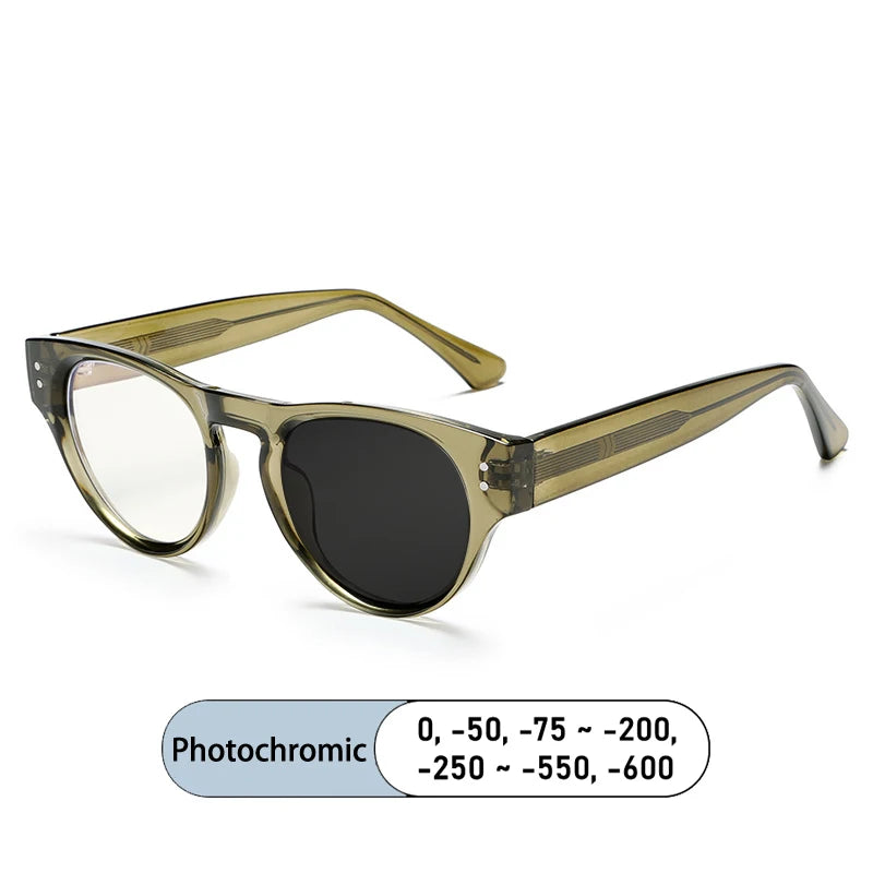 Kocolior Women's Full Rim Round Acetate Alloy Photochromic Reading Glasses 682528