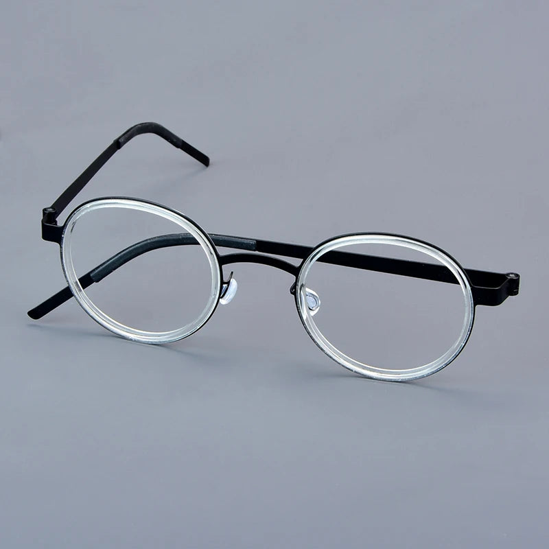 Bobbie Unisex Full Rim Round Titanium Eyeglasses 1011