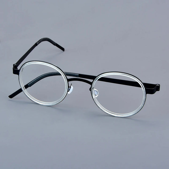 Bobbie Unisex Full Rim Round Titanium Eyeglasses 1011