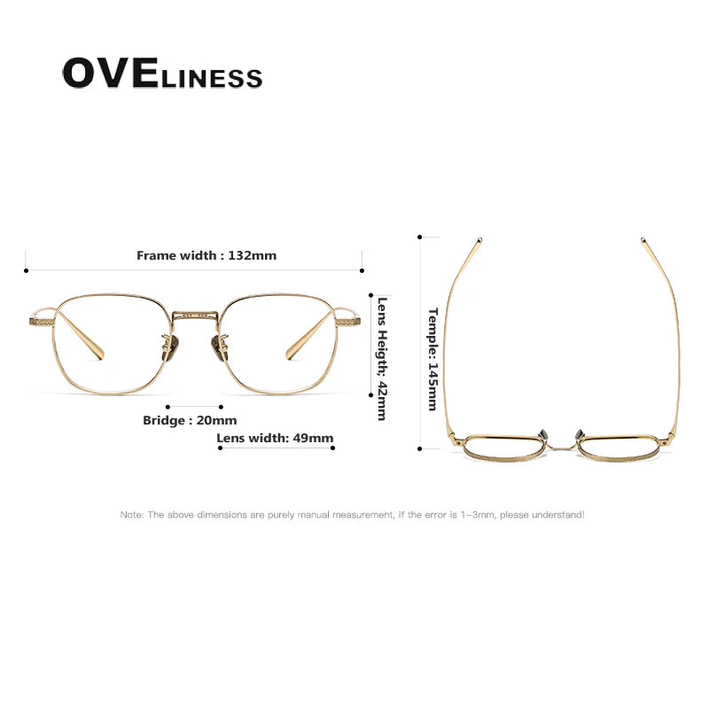 Oveliness Unisex Full Rim Square Titanium Eyeglasses 14025 Full Rim Oveliness   