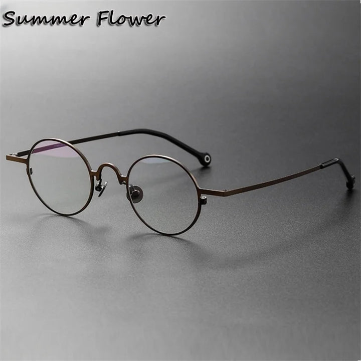 Summer Flower Unisex Full Rim Round Titanium-Alloy Eyeglasses 369080