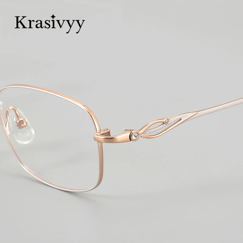 Krasivyy Woman's Full Rim Square Titanium Eyeglasses 443002 Full Rim Krasivyy   