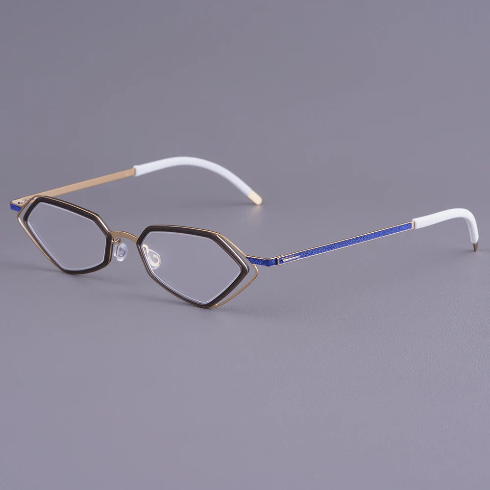 Bobbie Unisex Full Rim Geometric Titanium Eyeglasses V339-R-D