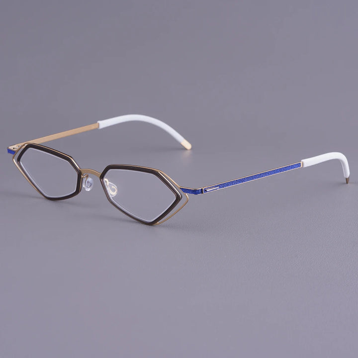 Bobbie Unisex Full Rim Geometric Titanium Eyeglasses V339-R-D