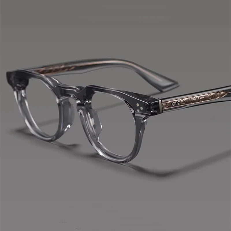 Black Mask Unisex Full Rim Round Acetate Eyeglasses BM-B55008