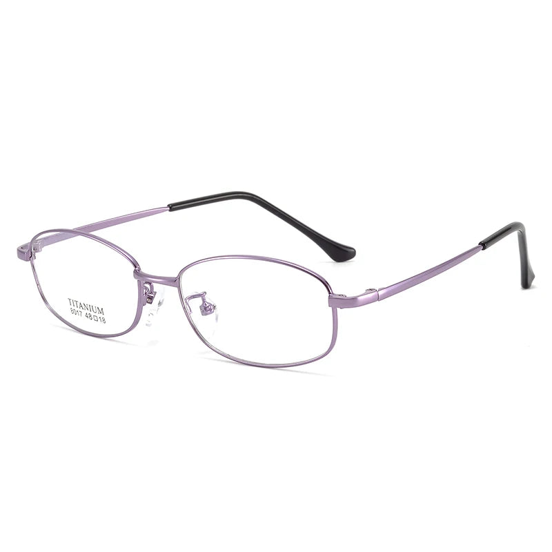 Bclear Women's Full Rim Oval Square Titanium Eyeglasses 48017 Full Rim Bclear PURPLE  