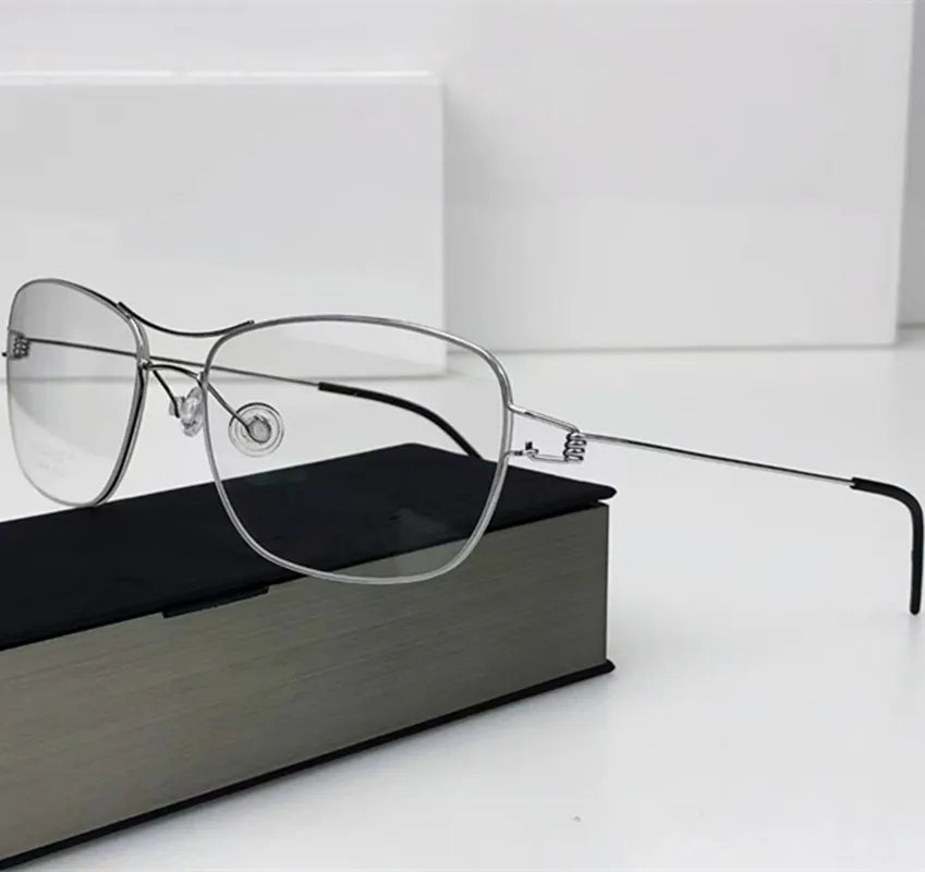 Aimee Women's Full Rim Square Double Bridge Titanium Eyeglasses 55145