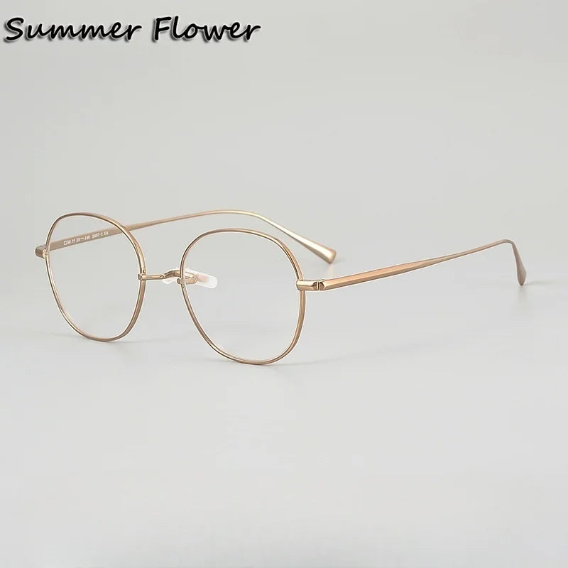 Summer Flower Unisex Full Rim Oval Square Titanium Eyeglasses 612407