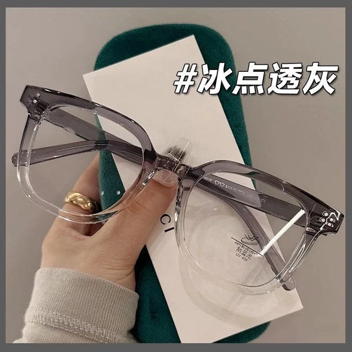 Zirosat Unisex Full Rim Big Square Tr 90 Alloy Eyeglasses 58019