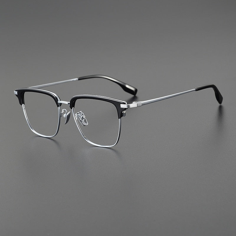 Gatenac Men's Full Rim Big Square Titanium Eyeglasses Gxyj1079 Full Rim Gatenac   