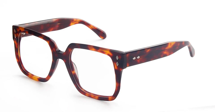 Esnbie Women's Full Rim Square Brow Line Acetate Eyeglasses 240901