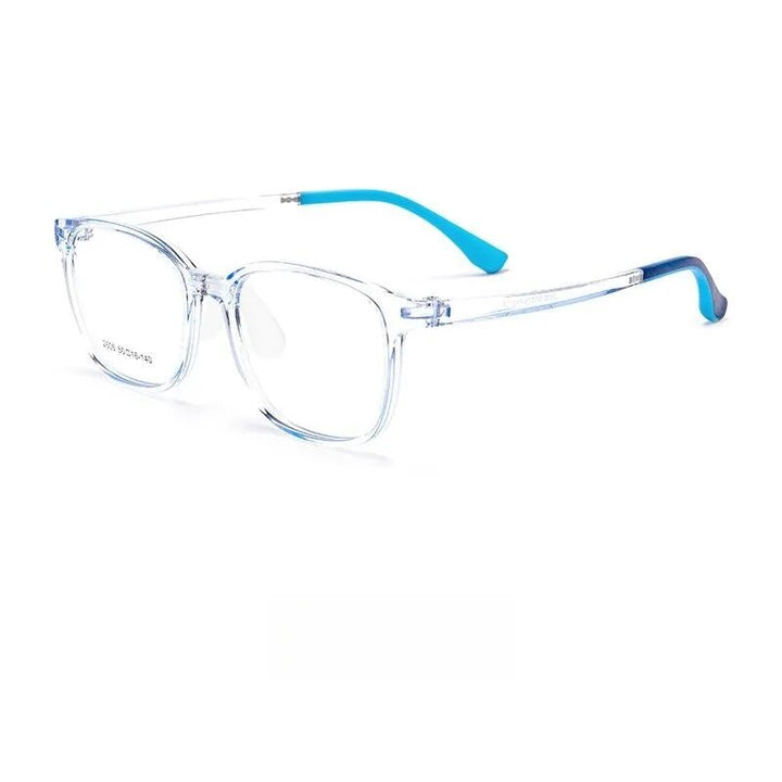 Yimaruili Unisex Youth Full Rim Square Tr 90 Eyeglasses 2606et Full Rim Yimaruili Eyeglasses Light Blue  