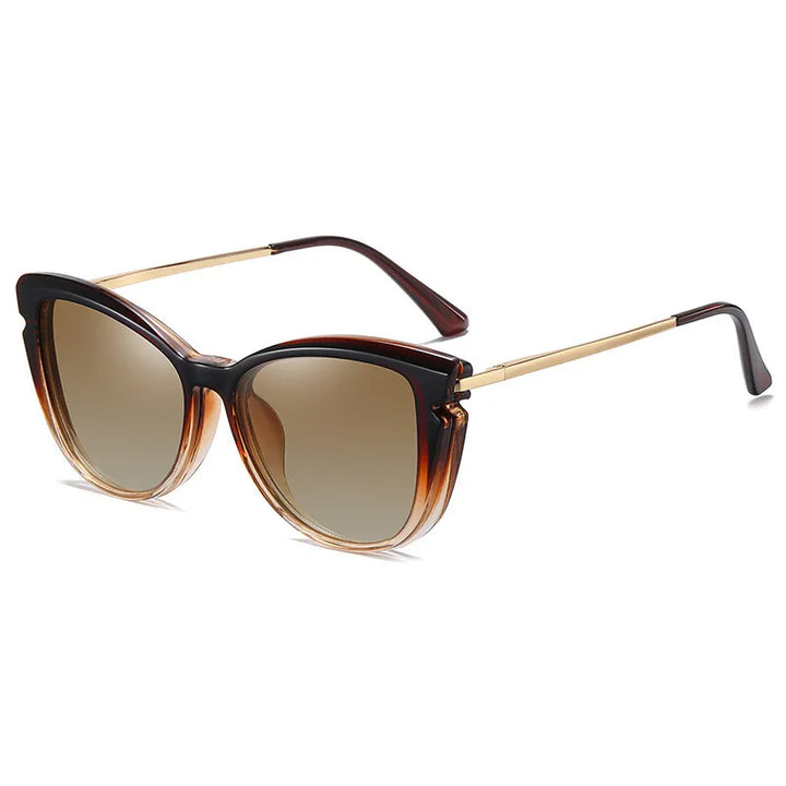 CCspace Women's Full Rim Oval Tr 90 Alloy Eyeglasses Clip On Sunglasses 313219