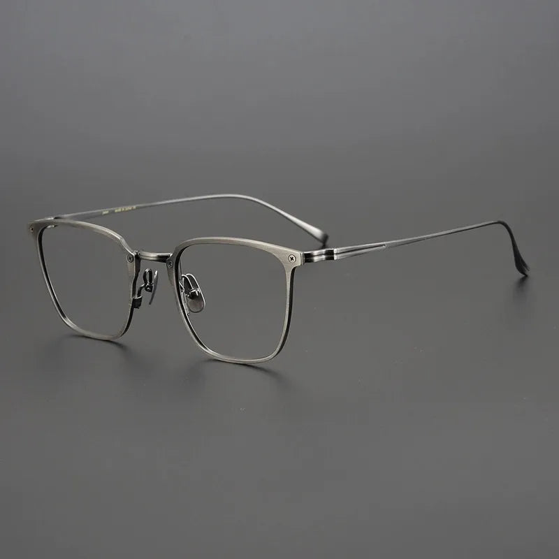 Black Mask Unisex Full Rim Square Titanium Eyeglasses Kj40 Full Rim Black Mask Gun Gray  