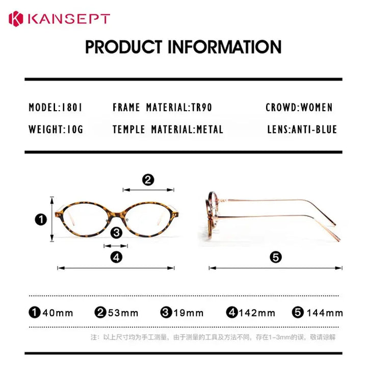 Kansept Unisex Full Rim Oval Tr 90 Metal Frames 180100 FuzWeb