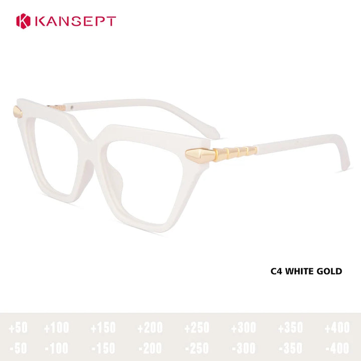 Kansept Women's Full Rim Brow Line Cat Eye Tr 90 Alloy Reading Glasses 243244