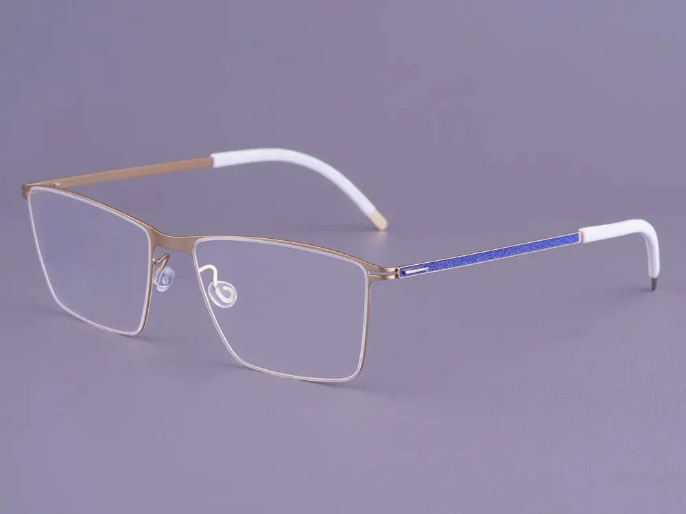 Bobbie 410975 Unisex Screwless Full Rim Square Titanium Frames FuzWeb