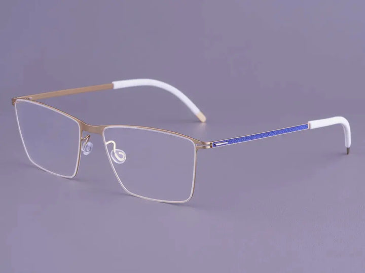 Bobbie 410975 Unisex Screwless Full Rim Square Titanium Frames FuzWeb