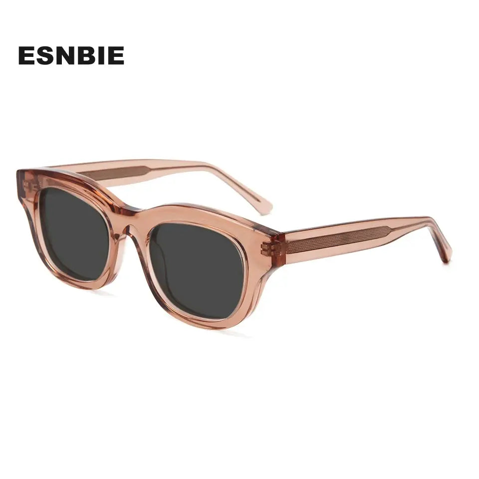Esnbie 230401 Unisex Full Rim Oval Square Thick Acetate Sunglasses Esnbie