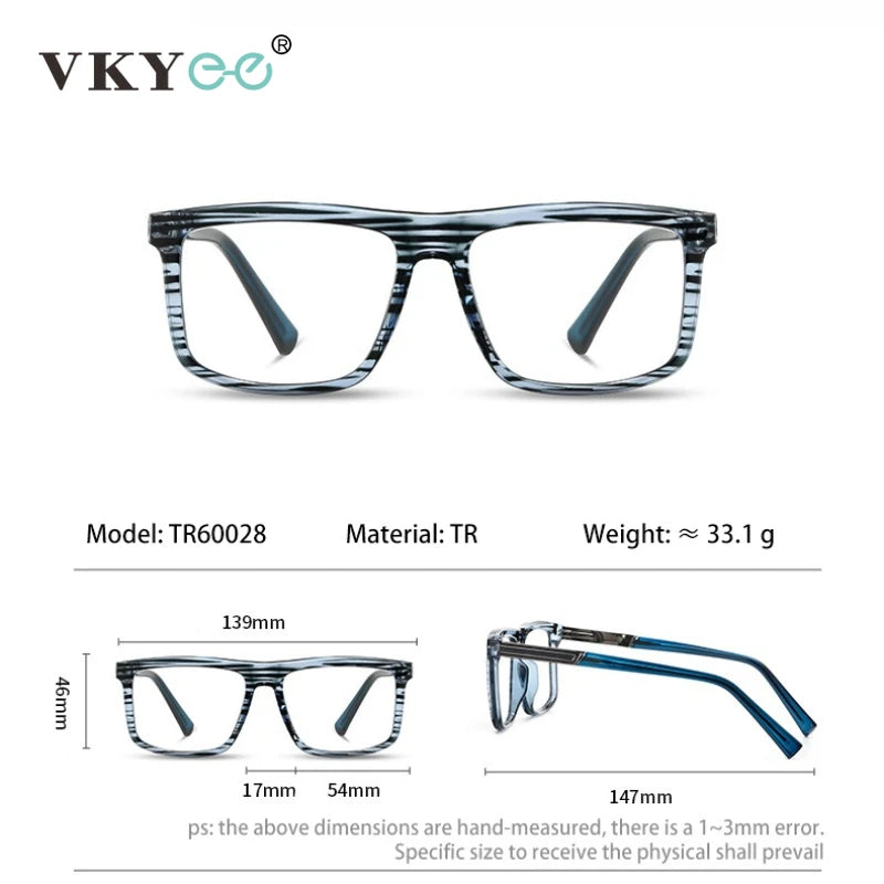 Vicky Unisex Full Rim Square Tr 90 Alloy Reading Glasses 660028