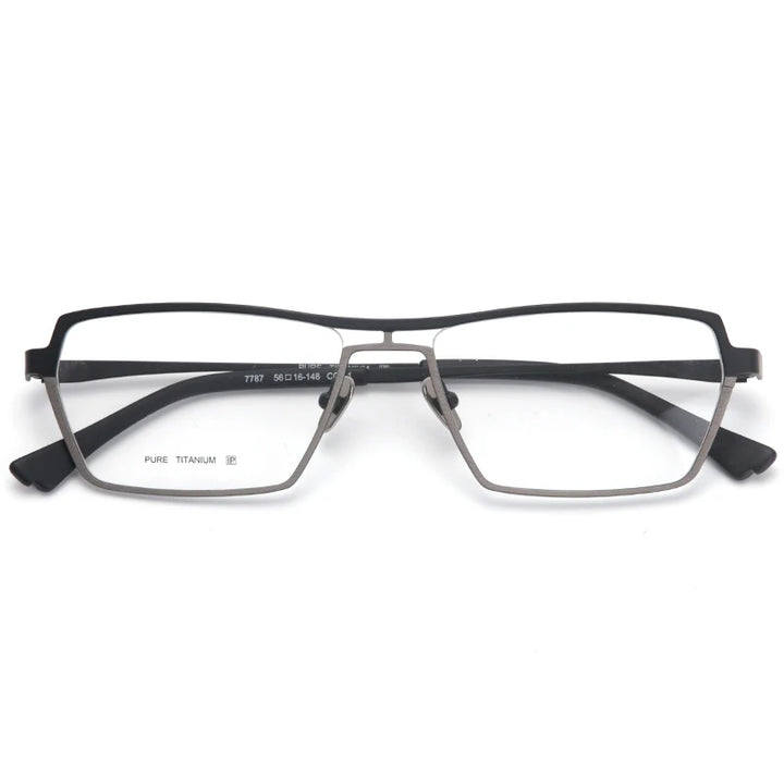 Muzz Unisex Full Rim Polygon Square Brow Line Titanium Eyeglasses 37787