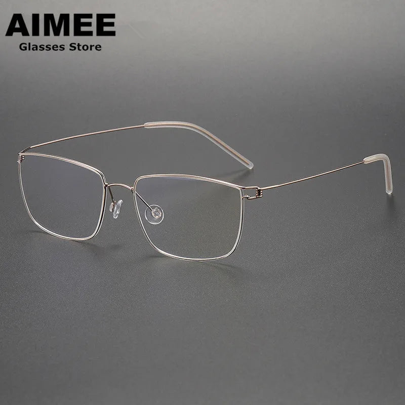 Aimee Unisex Full Rim Square Screwless Titanium Eyeglasses 1751 Full Rim Aimee   