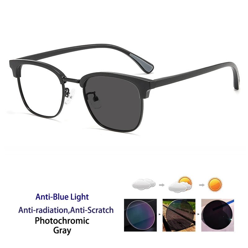 Kocolior Women's Full Rim Round Tr 90 Acetate Photochromic Reading Glasses 715098