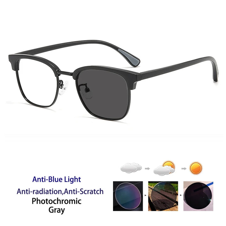 Kocolior Women's Full Rim Round Tr 90 Acetate Photochromic Reading Glasses 715098