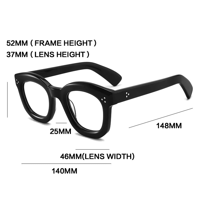 Gatenac Unisex Full Rim Square Thick Acetate Reading Glasses G2415