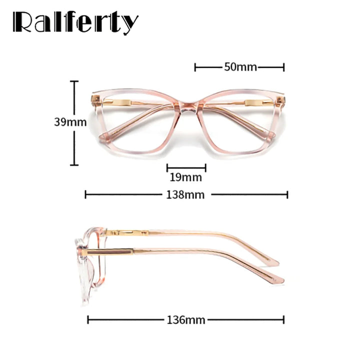Ralferty Women's Full Rim Butterfly Tr 90 Titanium Eyeglasses 882286