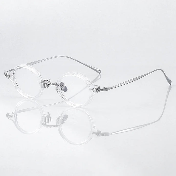 Black Mask Unisex Full Rim Oval Round Titanium Acetate Eyeglasses 396181