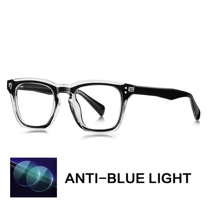 Gatenac Unisex Full Rim Square Tr 90 Titanium Reading Glasses Gxyj9022