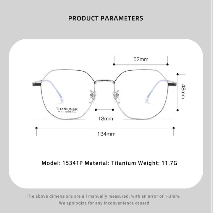 KatKani Unisex Full Rim Polygon Titanium Eyeglasses 15341p Full Rim KatKani Eyeglasses   