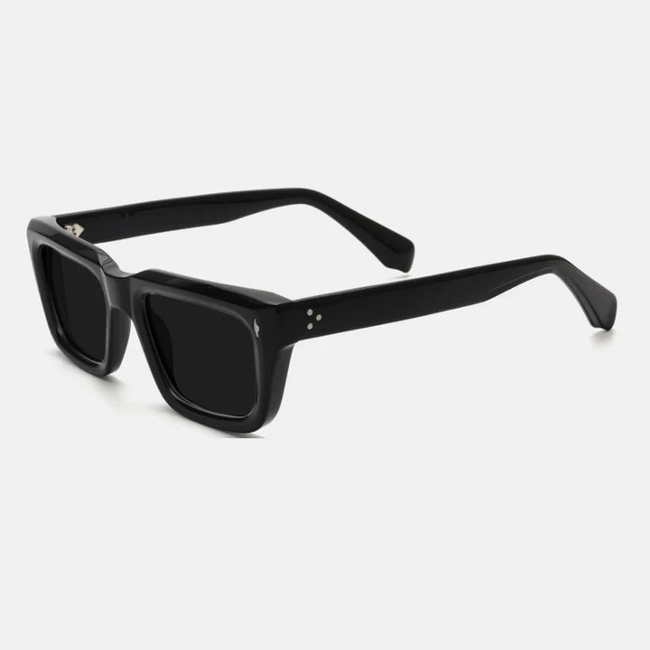 Gatenac Unisex Full Rim Square Polarized Acetate Sunglasses Mo13 Sunglasses Gatenac Black Gray  