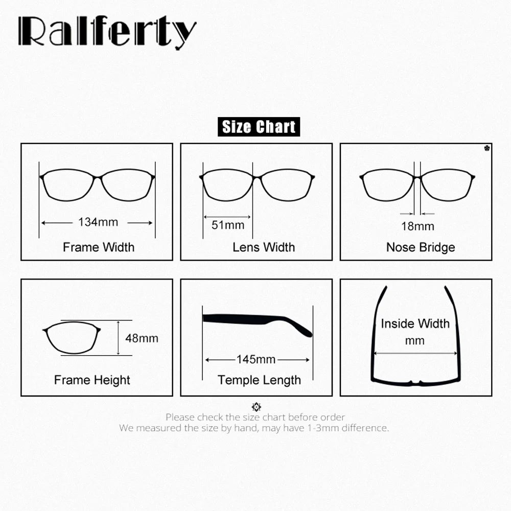 Ralferty Unisex Full Rim Flat Top Oval Titanium Eyeglasses R6225 Full Rim Ralferty   