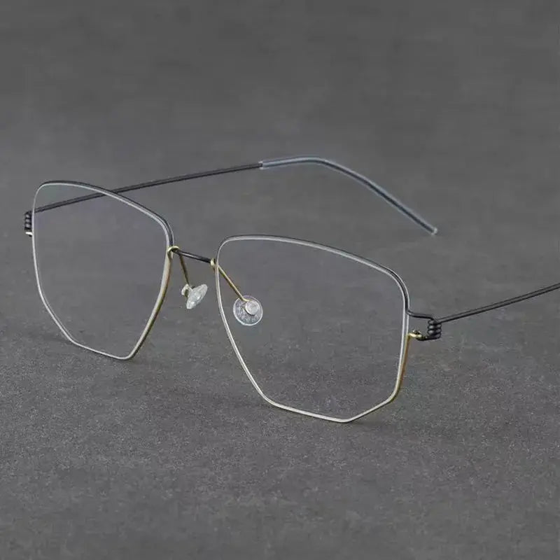 Aimee 175342 Full Rim Women’s Tailored Screwless Titanium Oval Frames FuzWeb