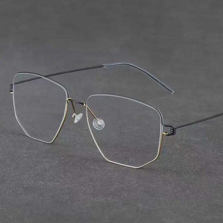 Aimee 175342 Full Rim Women’s Tailored Screwless Titanium Oval Frames FuzWeb