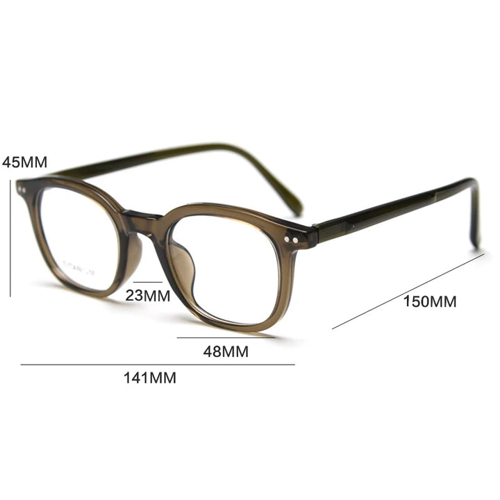 Gatenac Unisex Full Rim Square Tr 90 Titanium Photochromic Reading Glasses 98598
