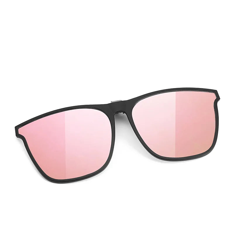 Vicky Unisex Full Rim Square Tr 90 Alloy Clip On Sunglasses V005 Clip On Sunglasses Vicky GM-007-sakura pink  