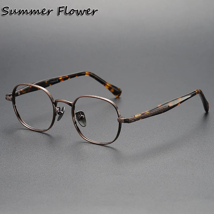 Summer Flower Women's Full Rim Square Oval Titanium Eyeglasses 641465