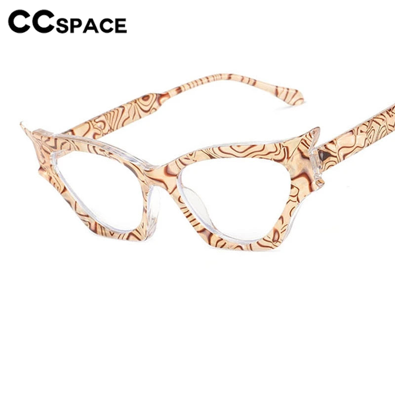 CCspace Women's Full Rim Oval Cat Eye Polycarbonate Eyeglasses 300887 Full Rim CCSpace   