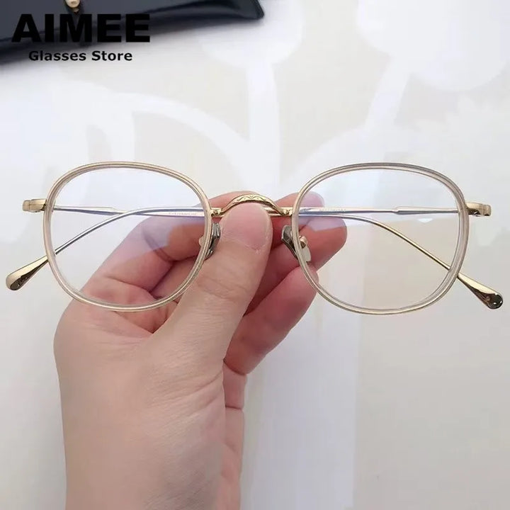Aimee Women's Full Rim Square Acetate Titanium Eyeglasses 369137