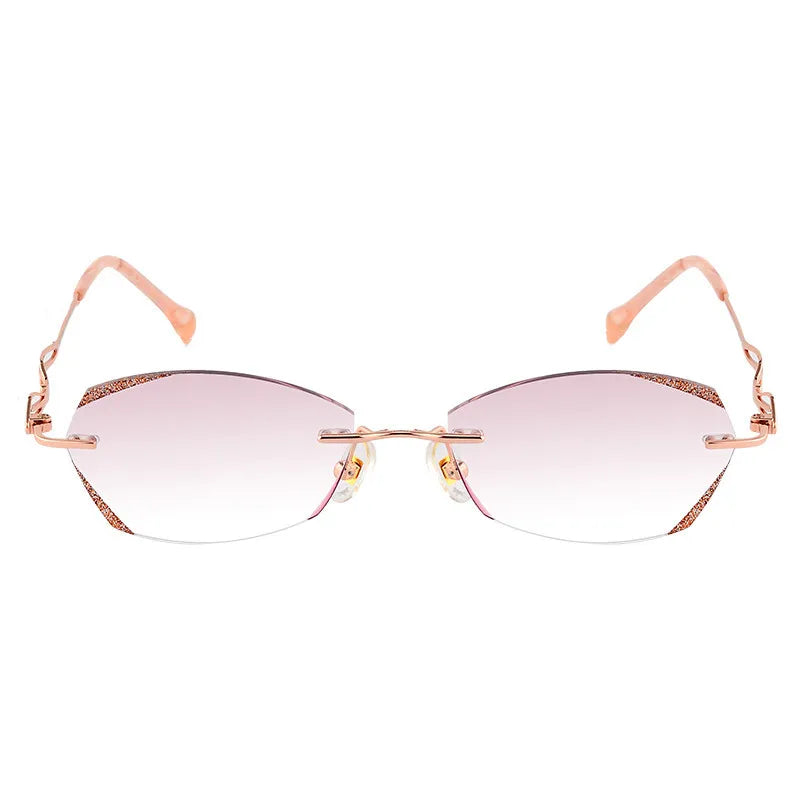 Chashma Ochki Women's Rimless Oval Titanium Eyeglasses 2156