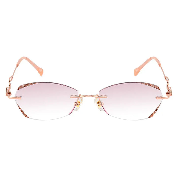 Chashma Ochki Women's Rimless Oval Titanium Eyeglasses 2156