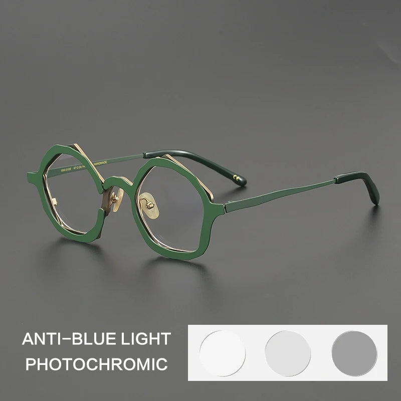 Gatenac Unisex Full Rim Oval Titanium Photochromic Reading Glasses 970100