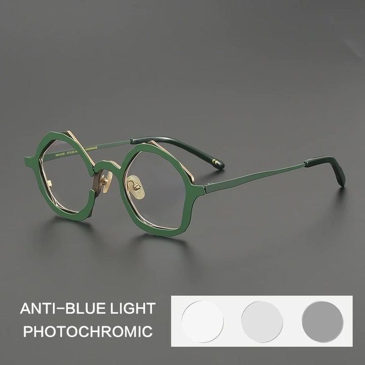 Gatenac Unisex Full Rim Oval Titanium Photochromic Reading Glasses 970100